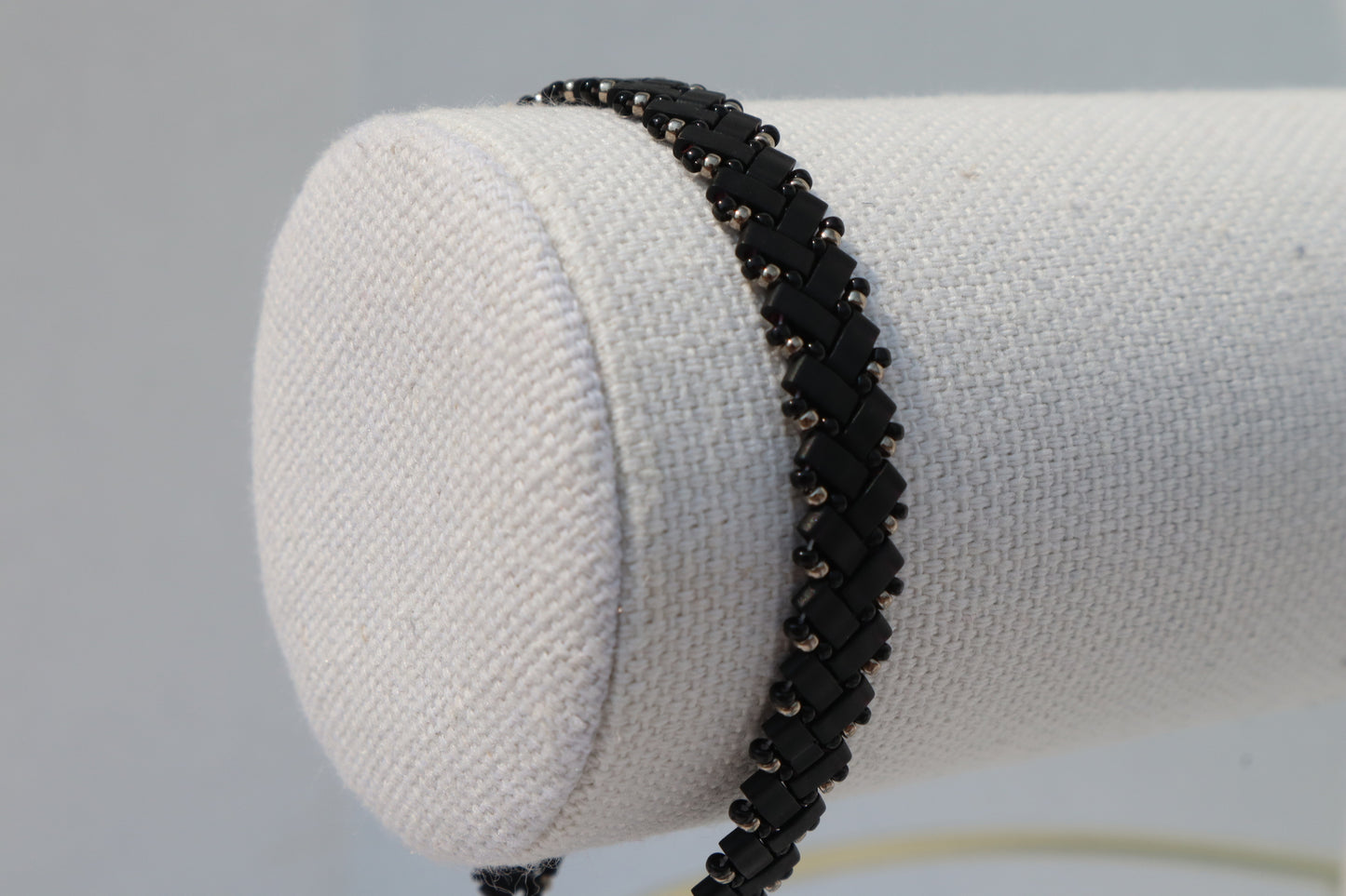 Matte Black and Nickel/ Shiny Black colored Braided Bracelet