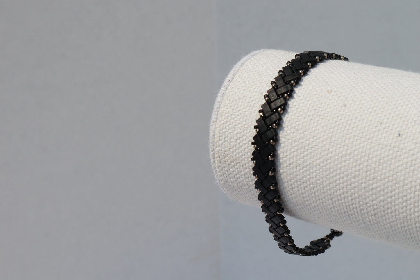 Matte Black and Nickel/ Shiny Black colored Braided Bracelet