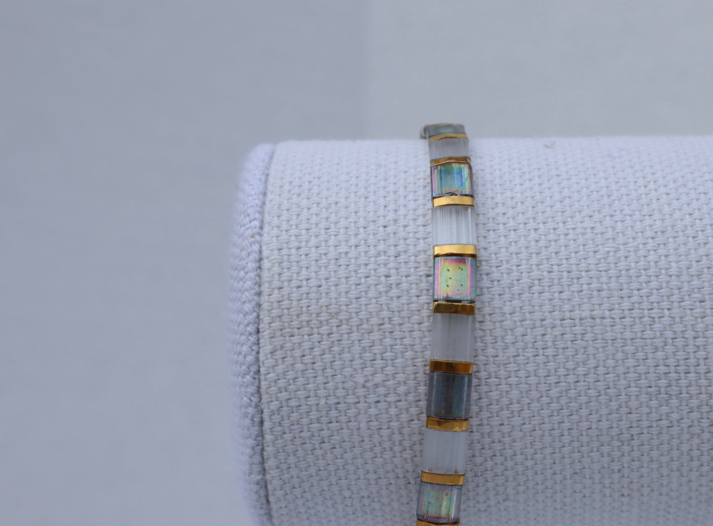 Straight Grey/ blue Full Tila Bracelet