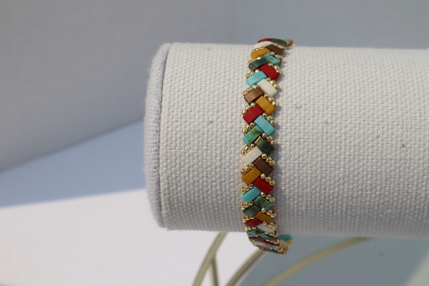 Autumn/ Beachy Mix Braided Tila Bracelet