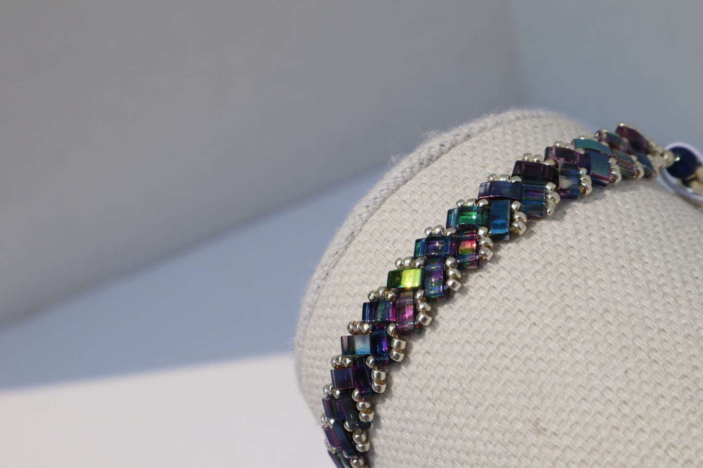 Magic Blue Braided Tila with Silver