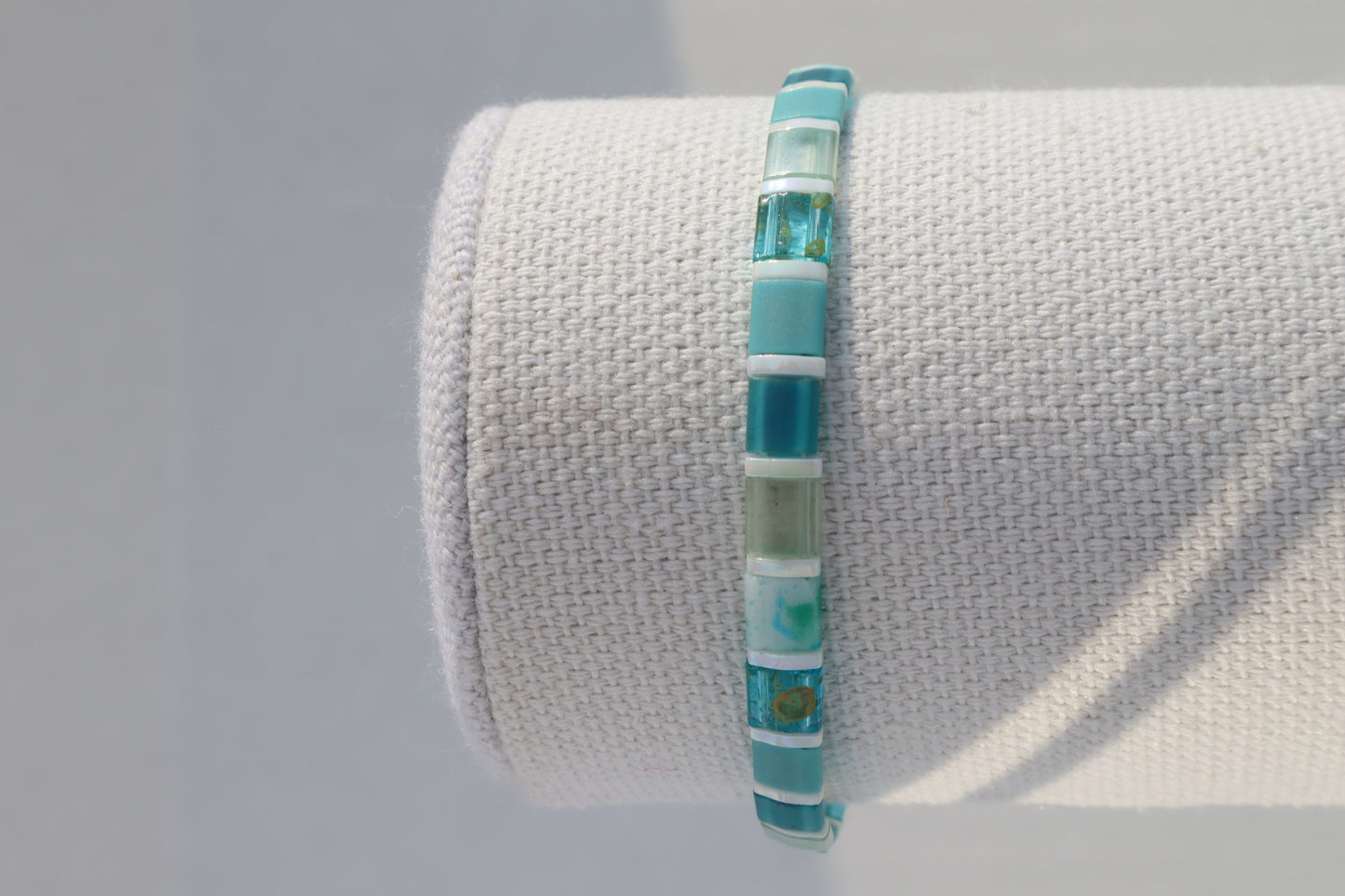 Teal Mix Full Straight Tila Bracelet