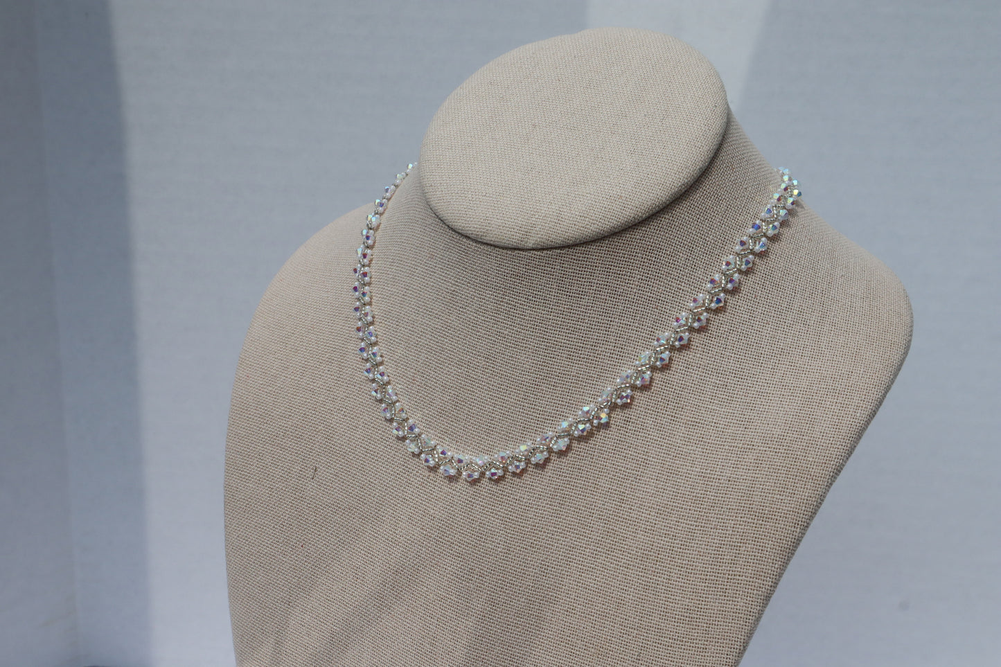 Spiral Helix Necklace - Crystal AB Swarovski Crystal beads