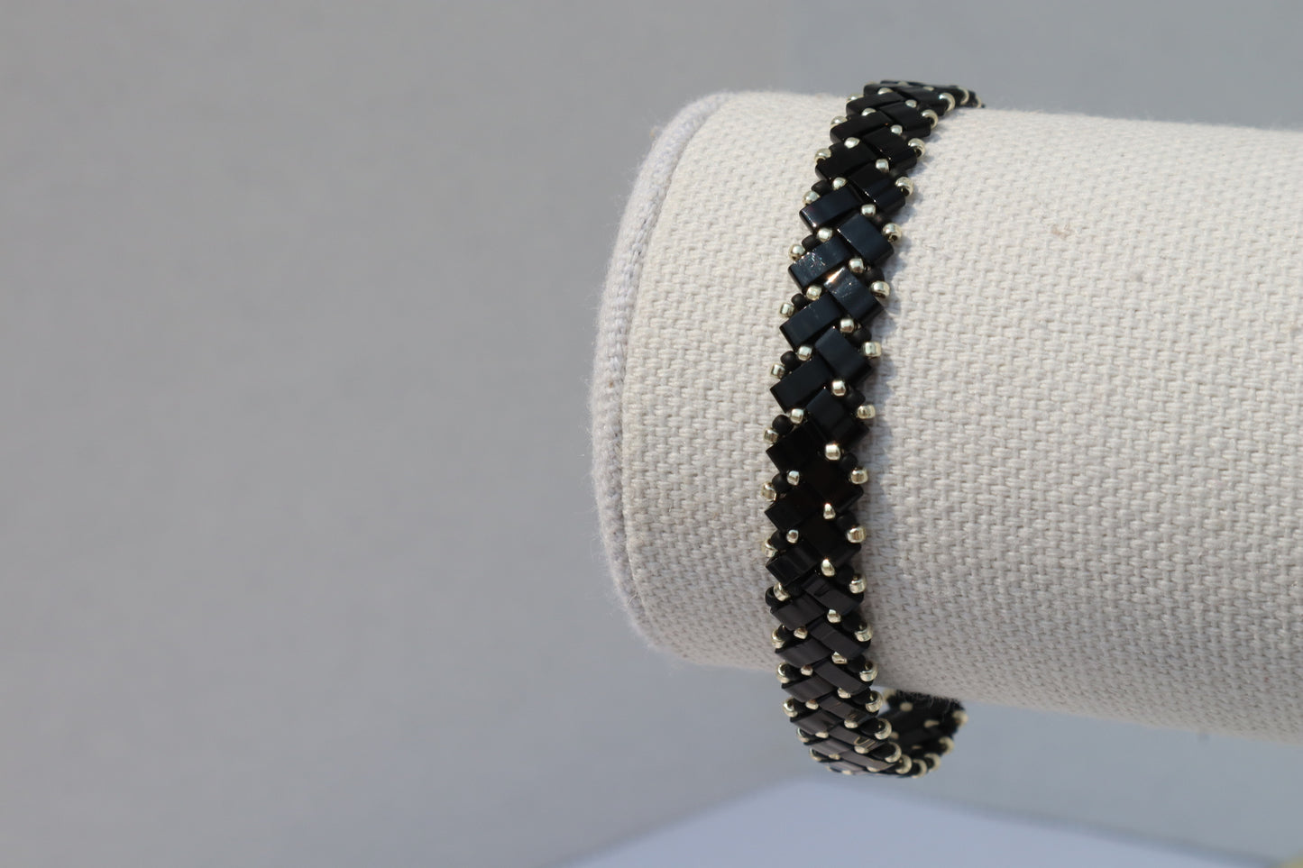 Shiny Black and Silver/ Shiny Black colored Braided Bracelet
