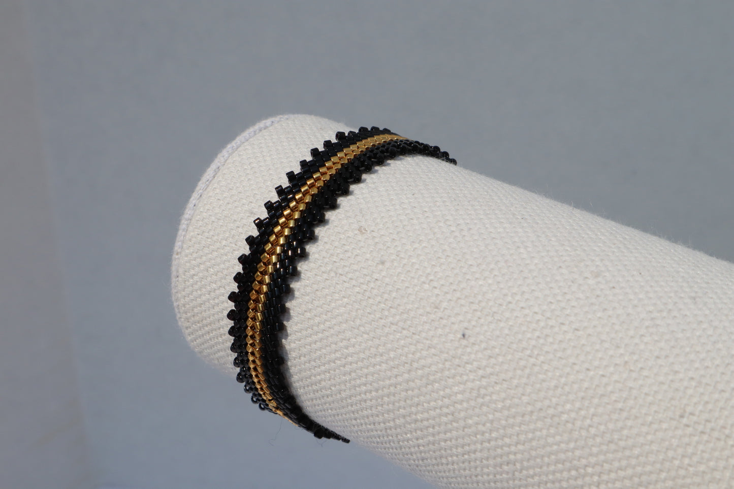 Black w/ 24kt Gold accent Midwest Stitch Delica Bracelet