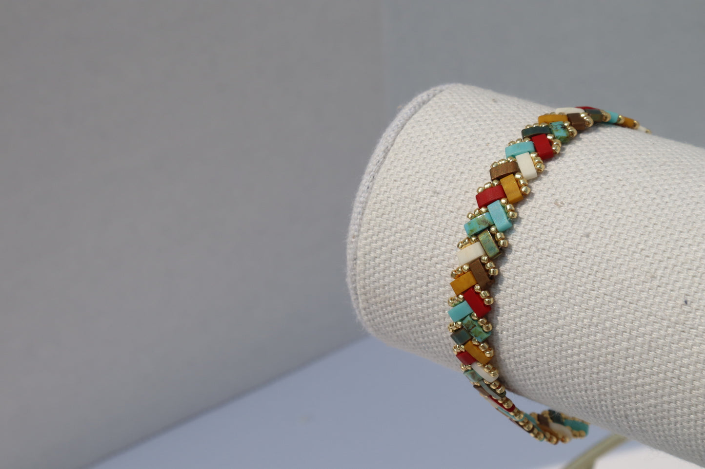 Autumn/ Beachy Mix Braided Tila Bracelet