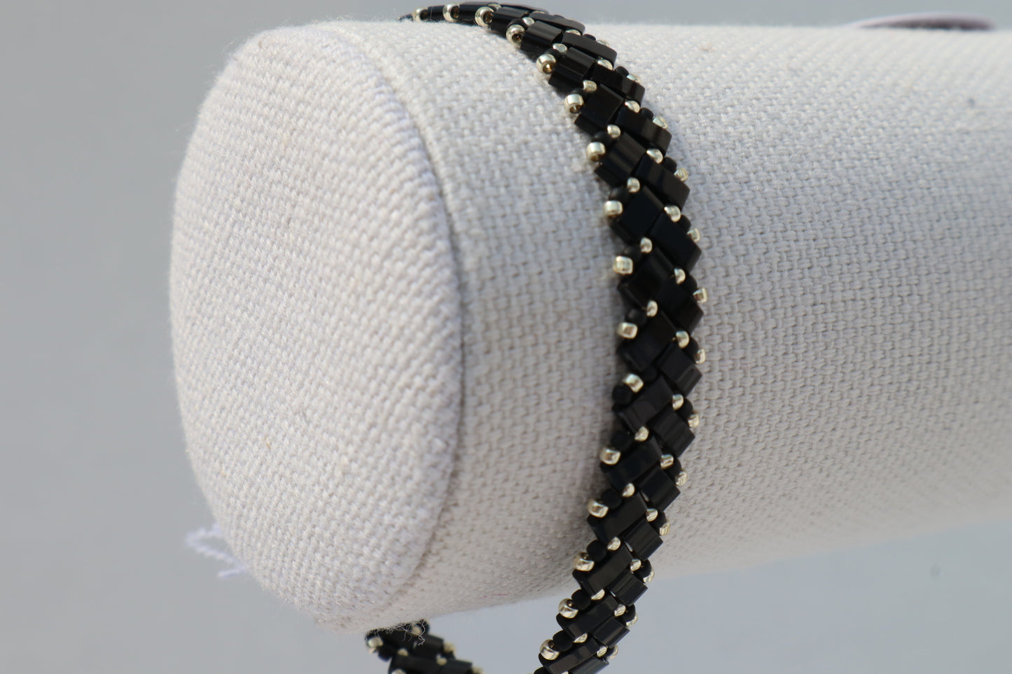 Shiny Black and Silver/ Shiny Black colored Braided Bracelet