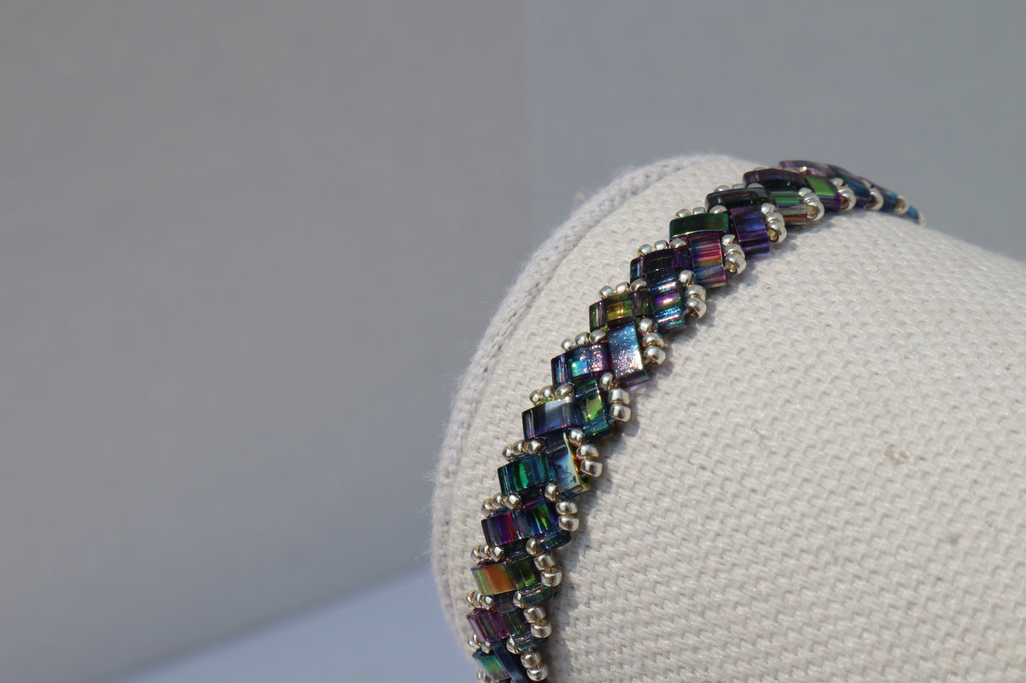 Magic Blue Braided Tila with Silver
