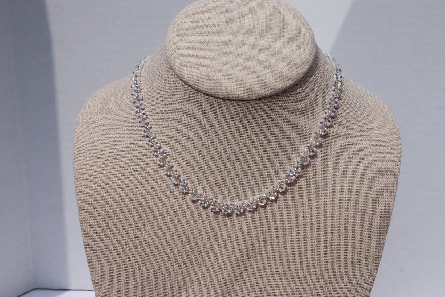 Spiral Helix Necklace - Crystal AB Swarovski Crystal beads