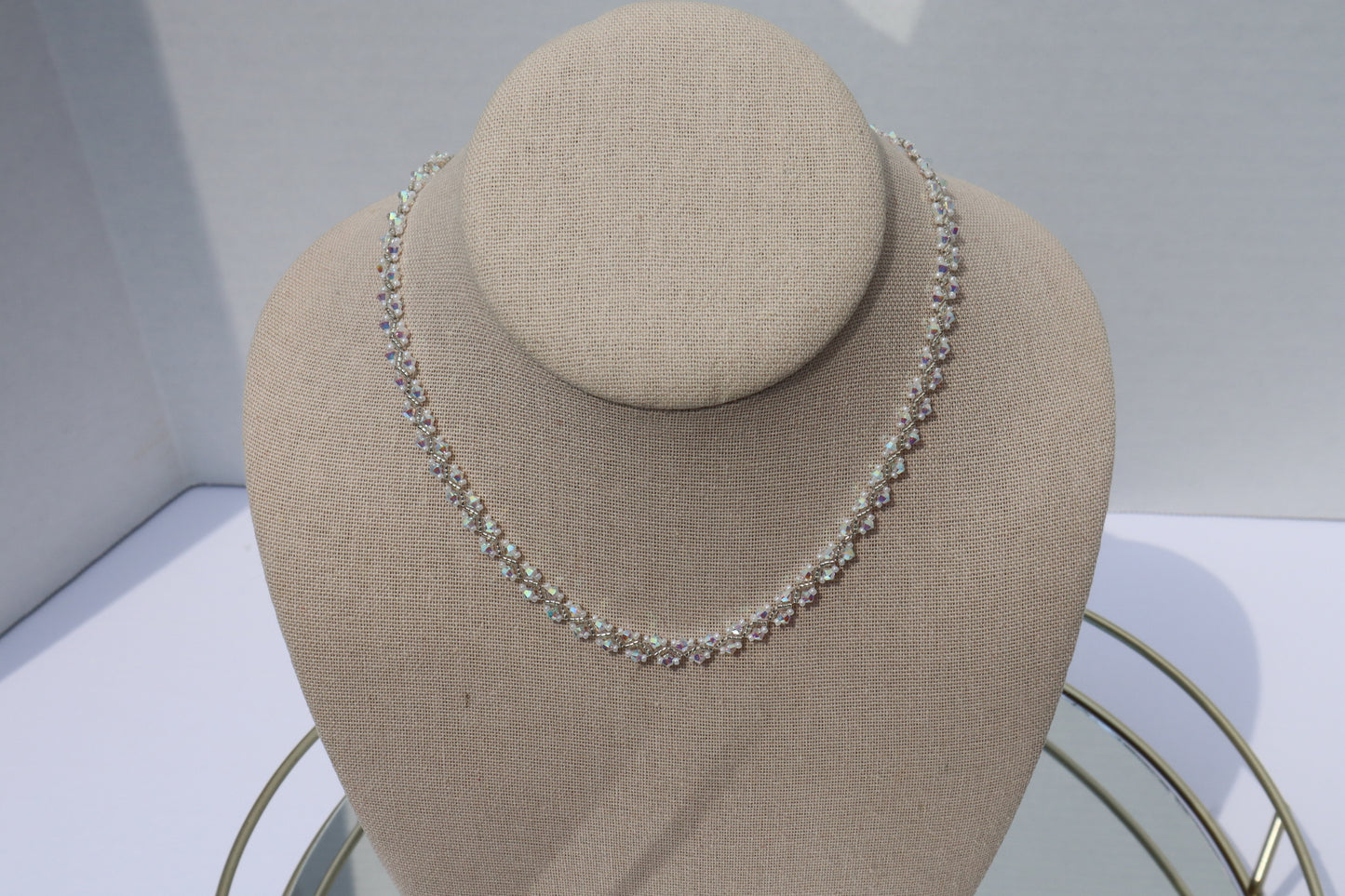 Spiral Helix Necklace - Crystal AB Swarovski Crystal beads