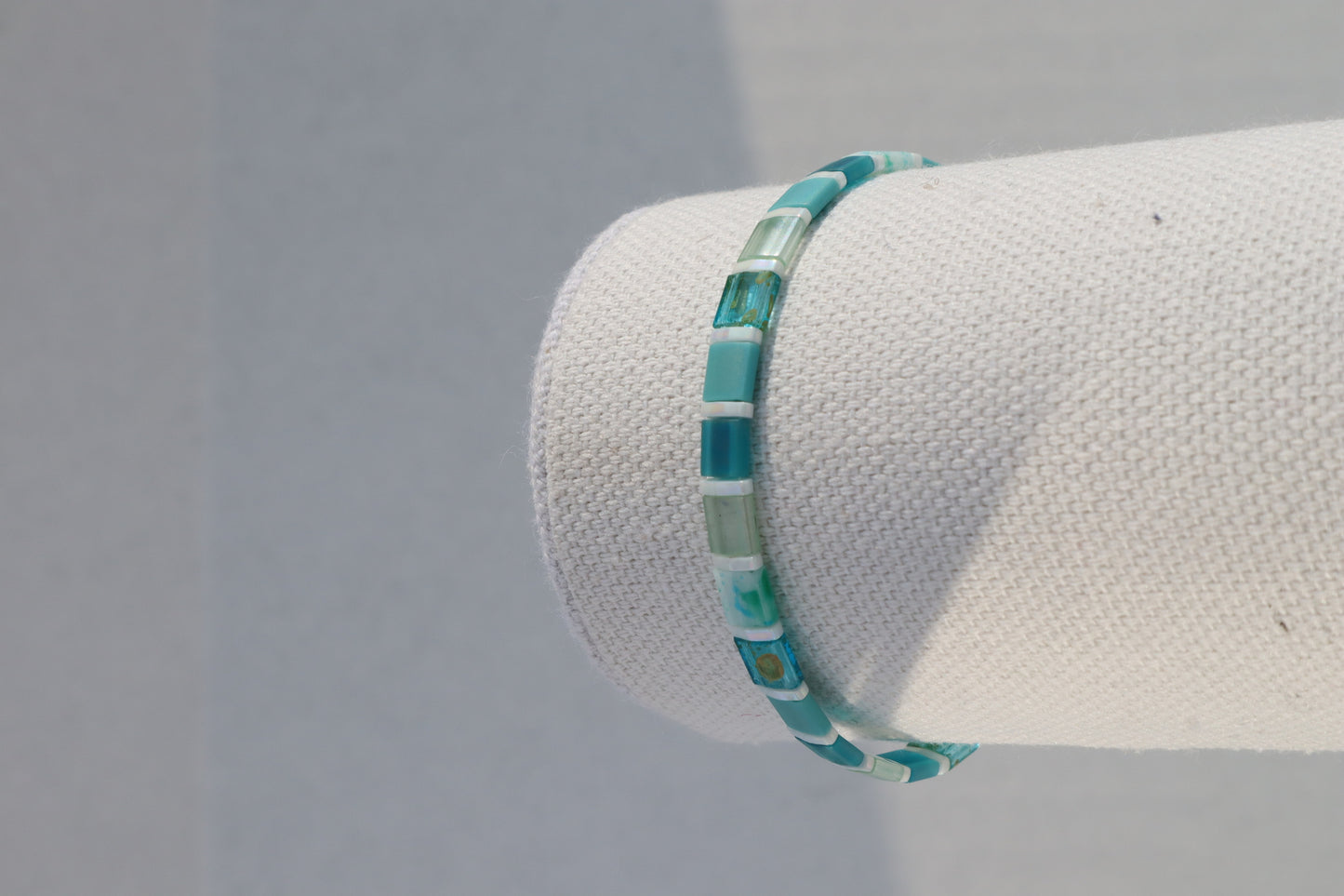 Teal Mix Full Straight Tila Bracelet