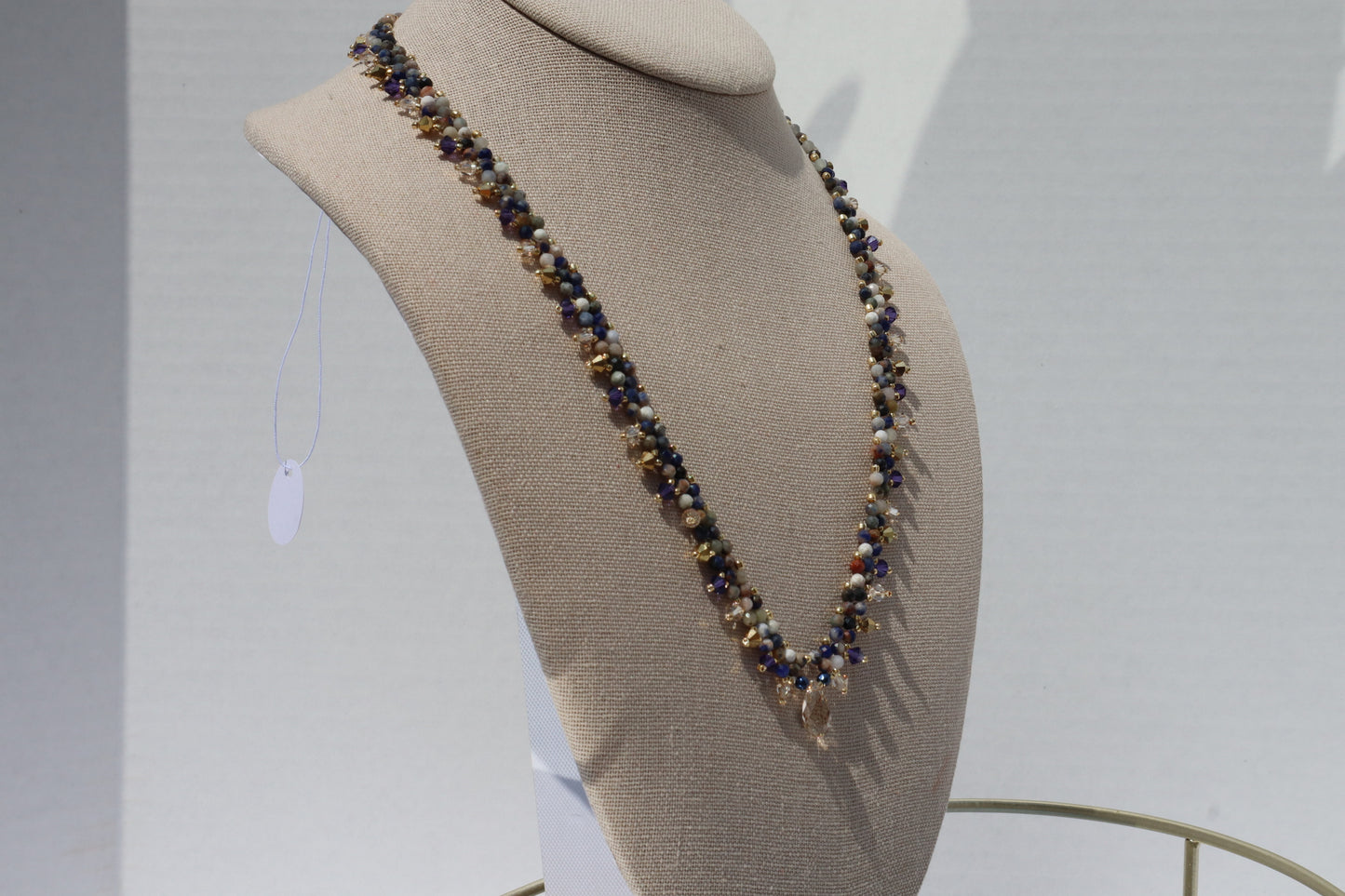 Lapis Stone St. Petersburg Necklace with crystal accent