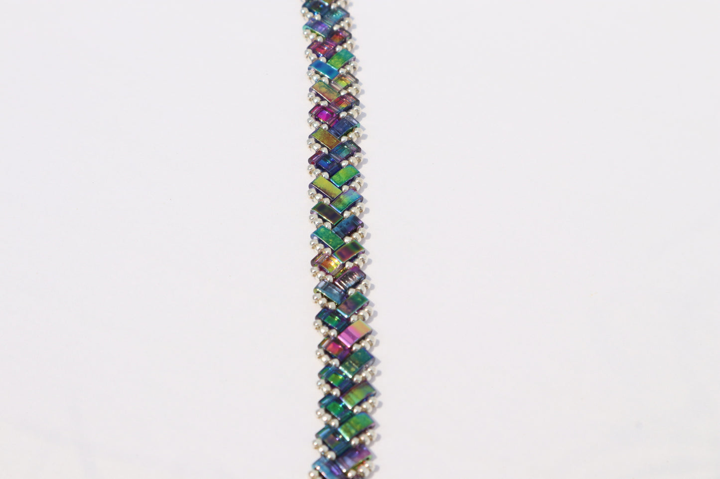 Magic Blue Braided Tila with Silver