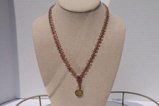 Purple Luster and Clear Gold Lined Starlight Necklace