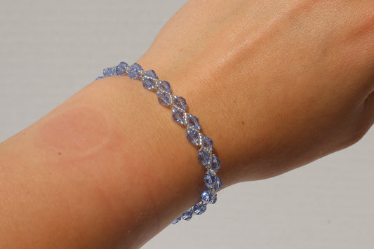 Light Sapphire Rounded Swarovski Crystal Bracelet