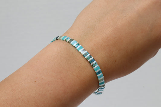 Teal Mix Half Straight Tila Bracelet