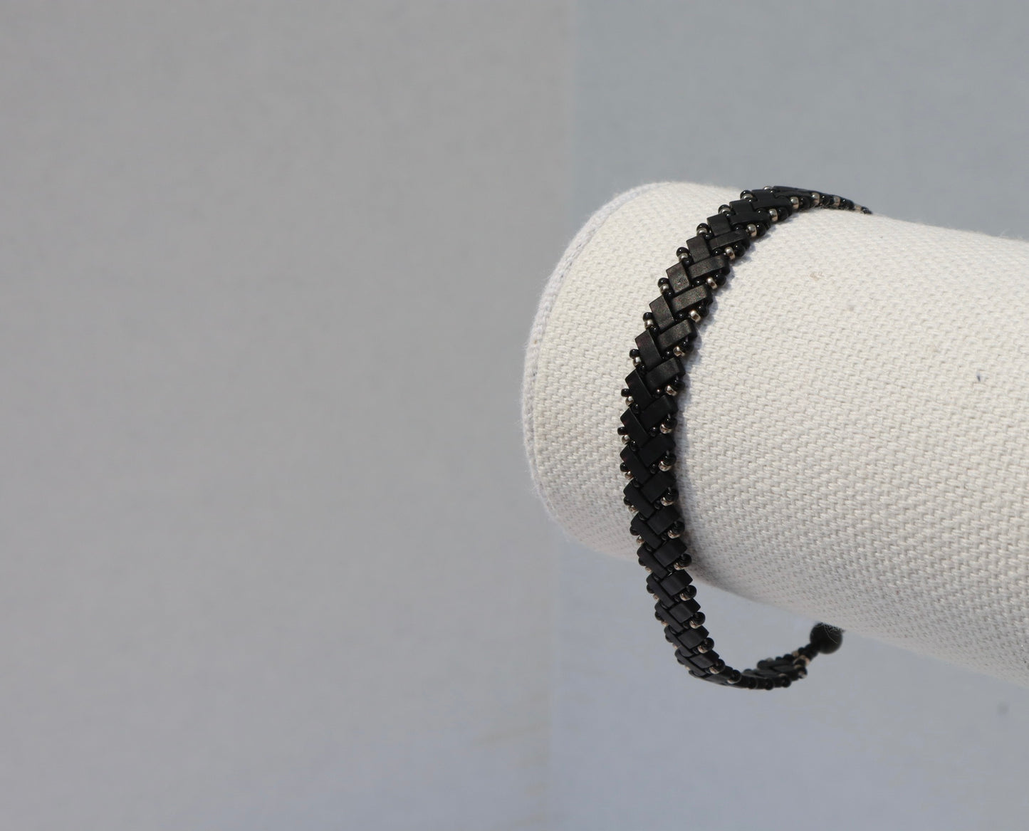 Matte Black and Nickel/ Shiny Black colored Braided Bracelet